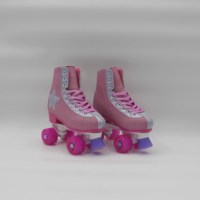 Chaussures de patin à roulettes en cuir Yijiu Bluetooth avec lumière de la semelle et roue clignotante en PU