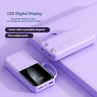 2024 produits les plus vendus double câble intégré LED affichage numérique PD22.5W charge rapide Slim Power Bank Station 20000 mah