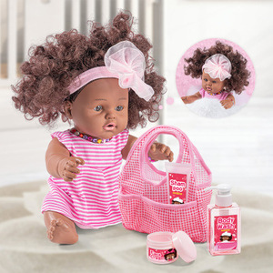 Venta al por mayor personalizado precio de fábrica realista de moda muñecas negras afroamericanas de 14 pulgadas muñecas negras con pelo negro - Product Image 2