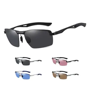 Nouveau haute qualité Magal 2024 métal demi-monture lunettes de soleil UV400 lumière polarisée LOGO personnalisé nuances hommes lunettes de soleil