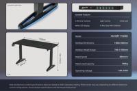 Bureau de jeu intelligent électrique réglable en hauteur AOKE Arena avec câbles dissimulés, charge sans fil, éclairage RGB, configuration pour bureau à domicile