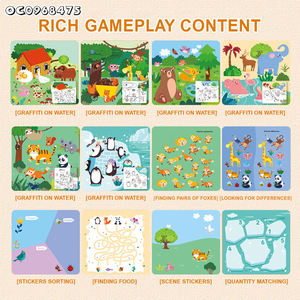 Stiker Gambar buku mewarnai air anak-anak, buku stiker menggambar montesori 3in1 untuk anak-anak - Product Image 4