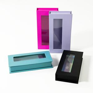 Boîte cadeau personnalisée élégante pour faux ongles pour femmes avec fermeture magnétique et fenêtre transparente, emballage vide - Product Image 2