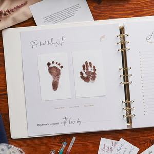 <span class=keywords><strong>9</strong></span> anelli Album di Album di scrapbooks impronta del bambino pastiglie di inchiostro in finta pelle <span class=keywords><strong>libri</strong></span> per bambini primo anno libro di memoria diario per il bambino - Product Image 4