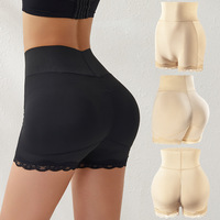 Culotte gainante taille haute pour femme avec coussinets amovibles, effet push-up et compression