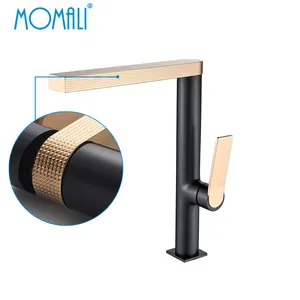 Momali heavy antique 360 degree lux design luxury sink mixer tap knurled kitchen faucet black, brass rose gold kitchen faucet