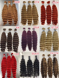 Letsfly Cabello Liso Ondulado Profundo a Granel para Trenzar 10A Sin Trama 100% Cabello Humano Rizado Extensiones de Cabello Remy 12-30 pulgadas 100 gramos - Product Image 4