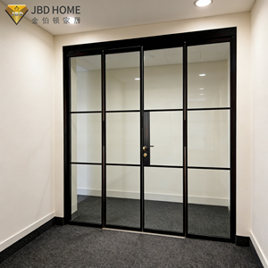 Porte en verre à double battant en vente chaude avec cadre en métal noir et verre trempé - Gain de place et élégant pour les maisons modernes - Product Image 4