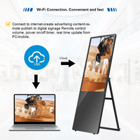 Máquina de publicidad vertical portátil LCD de señalización digital ultra delgada quiosco de tótem de pantalla plegable para animación de tienda minorista