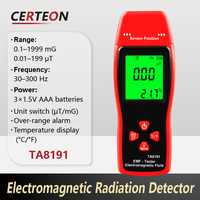 Penguji digital 0.01‑199μT 0.1‑1999mG portabel bertenaga baterai presisi tinggi untuk radiasi keamanan detektor EMF