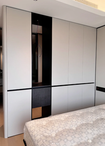 Puertas con bisagras de armario de madera de melamina independientes contemporáneas para apartamento, dormitorio, características de Hotel, plegado limpio para ropa - Product Image 4