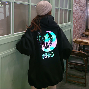 Áo Nỉ Có Mũ Cỡ Lớn Cho Nữ, Áo Hoodie Hoạt Hình Thủy Thủ Mặt Trăng Phát Sáng Mặc Thường Ngày Thời Trang Phản Quang - Product Image 1