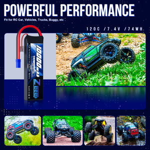 Zeee 2S batteria Lipo 10000mAh 7.4V 120C connettore EC5 custodia morbida RC batteria per fuoristrada camion auto da corsa modelli Hobby - Product Image 5