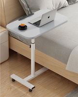 Table de chevet de chambre à coucher nouvellement conçue avec roues et bureau à 360 degrés, bureau d'entraînement, table pliante pour ordinateur portable