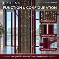 Porte d'entrée d'ascenseur en verre et acier inoxydable sur mesure de qualité supérieure avec design LED pour hôtel, villa et bâtiment commercial