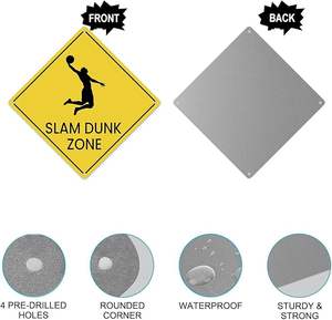 Directo de fábrica personalizado Slam <span class=keywords><strong>Dunk</strong></span> Zone letrero de aluminio jugador deportivo letrero de pared para niños adolescentes sala de estar dormitorio decoración de sala de juegos - Product Image 3