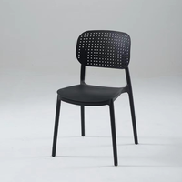Chaise de salle à manger nordique empilable en polypropylène, chaise en plastique avec dossier bjflamingo