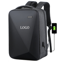 Sac à dos pour ordinateur portable avec chargement USB, en nylon imperméable, logo personnalisé, fermeture éclair double, compartiment pour ordinateur, grand sac à dos de voyage pour ordinateur portable