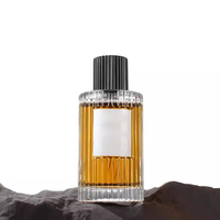 Parfum Unique de Luxe Transparent Ambre Noir Givré Vide Rond 30ml 50ml Bouteille de Parfum en Verre 100ml avec Boîte d'Emballage