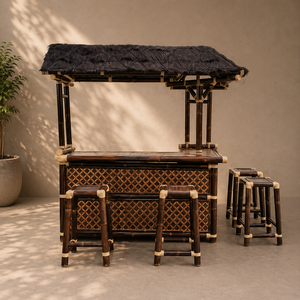 Meubles d'extérieur de haute qualité, faits à la main, traditionnels, en bambou, pour bar Tiki et pergola, design Sulawesi - Product Image 1
