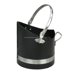 Cubo de carbón de metal para fogatas, accesorios para exteriores para el hogar, jardín, patio, fuego, acabados plateados, Cubo de carbón de aluminio en relieve, oxidado - Product Image 5