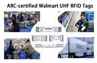 Etiqueta UHF RFID ARC certificada pasiva 860-960MHz para sistema de inventario Walmart con función antirrobo
