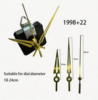 5168 Grosir Kit Mekanisme Jam Kayu Kuarsa Kustom DIY 55/77/80mm Jarum Emas Diameter Dial 18-24cm Perbaikan Modern
