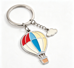 Llavero de metal con globo aerostático, llavero de aleación esmaltada, colgante de nube colorida, regalo, recuerdo - Product Image 3