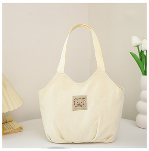 Cute Cartoon <b>Canvas</b> Bag <b>Handbag</b> Trendy Multi Colored Optional Portable Bag For Women Versatile Daily Use - Product Image 5
