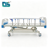 Lit médical manuel polyvalent à 3 fonctions avec plateau froid, 6 rails latéraux pliables en acier inoxydable pour clinique et hôpital