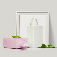 Bouteille en plastique ronde HDPE rose mat de 650 ml pour crème pour le visage et shampoing liquide avec bouchon à vis