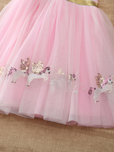 Robe brodée pour filles, nouvelle collection été 2025 pour enfants, robe de princesse à manches courtes pour petites et moyennes filles - Product Image 6