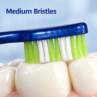 Brosse à dents manuelle OEM ODM à poils moyens pour adultes, étiquette privée personnalisée, nettoyage en profondeur, brosse à dents domestique pour l'hygiène buccale quotidienne