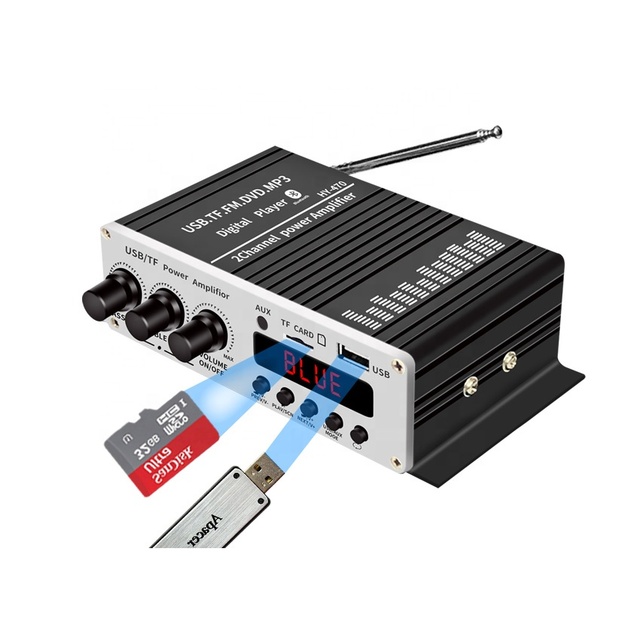 Wireless BT Stereo Power Amplifier 20W Dual Channel Sound Audio Stereo Receiver  for Home Computer Via RCA