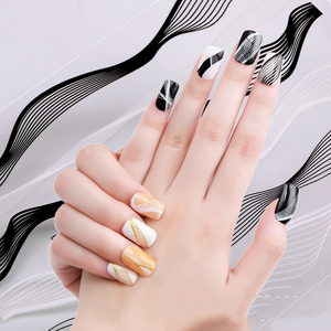 Autocollant pour ongles à rayures, décalcomanie fine, ligne artistique, 12 couleurs, auto-adhésif, argent, or, blanc, <span class=keywords><strong>noir</strong></span>, fluorescent - Product Image 3