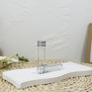 หลอดทดลองพลาสติกใสขนาด30มล. 40มล. 50มล. 60มล. ภาชนะใส่ลูกอมพร้อมฝาเกลียวอลูมิเนียม - Product Image 2