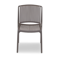 Chaise de salle à manger d'extérieur moderne empilable en polypropylène gris foncé