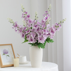 Fleurs artificielles Delphinium bleu clair en soie, haute simulation, pour décoration de mariage et de maison - Product Image 2