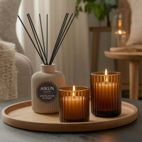Coffret Cadeau d'Aromathérapie Minimaliste Moderne AIKUN : Diffuseur à Bâtonnets et Bougie en Cire de Soja pour Mariage, Fêtes et Parfum d'Ambiance