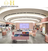 Vitrine de présentation de cosmétiques pour salon de beauté, coiffeur, salon de manucure, étagère simple rose, présentoir de produits de soin de la peau