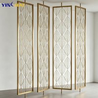 YINGHAI Cloison en verre trempé découpée au laser avec motif feuille en acier inoxydable de luxe personnalisée, durable, imperméable et multifonctionnelle