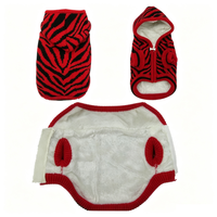Pull à capuche pour chien à rayures zébrées, doublé en polaire, fermeture éclair, tricoté, vêtements pour animaux de compagnie, hiver