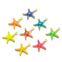 20 pendentifs étoiles de mer en émail simple face en acier inoxydable, à embosser, pour la fabrication de boucles d'oreilles, colliers et bijoux DIY