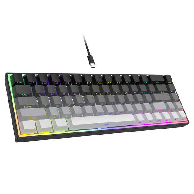 Customized 68-key Green-axis Wired Mechanical Keyboard, Portable Office Gaming, Side-engraved E-sports Keyboard