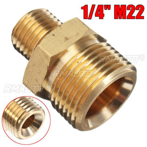 Adaptateur M22 mâle vers 1/4" mâle en laiton, raccord rapide pour tuyau de nettoyeur haute pression, pour outils de nettoyage de voiture Karcher, 1 pièce - Product Image 1