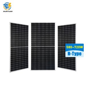 Nouvelle Arrivée Module Photovoltaïque Solaire 580W 720W Haute Densité de Puissance Demi-Cellule Type N Bifacial Double Verre Efficacité 22,9% - Product Image 1