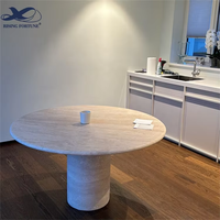 Table basse en marbre travertin RF design contemporain Table ronde moderne pour salon Table basse en travertin en pierre naturelle