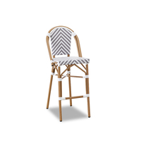Vente en gros, tabouret haut français pour bar, terrasse, pub, cadre en aluminium, bistro, rotin, osier, chaises de bar