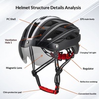 Casque de vélo sportif Hongtu HT-19 en matériau PC avec éclairage pour adultes, cyclisme de loisirs sur route, logo personnalisable