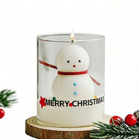 Bougie en verre de Noël haut de gamme pour la décoration festive de la maison, les décorations de table de fête et les collections de cadeaux